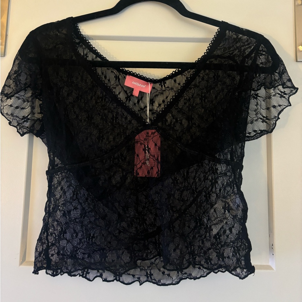 Edikted black lace top
